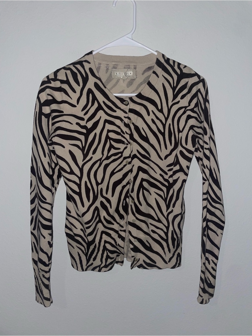 Y2K Old Navy Button-down cardigan Zebra Print-SZ M